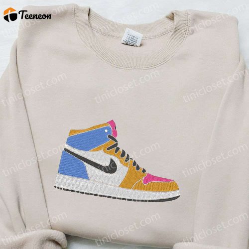 Air Jordan 1 x Nike Embroidered Sweatshirt & T-Shirt: B Gift for Men Women Family Gift Ideas