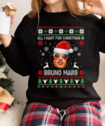 Get Festive with Bruno Mars Ugly Christmas Sweatshirt – All I Want For Christmas!