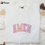 Amen Easter Embroidered Shirt & Thanksgiving Day Hoodie: B Gift for Men Women Holiday Gift Ideas