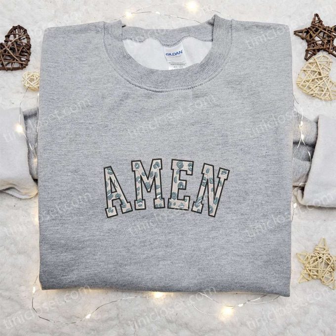 Stylish Amen Leopard Embroidered Shirt &Amp; Thanksgiving Hoodie: B Gift For Men Women Holiday Gift Ideas