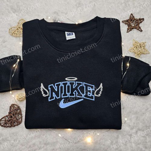 Angel Wings x Nike Embroidered Shirt: Customized & Perfect Gift for Family