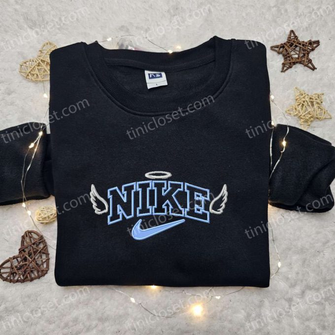 Angel Wings X Nike Embroidered Shirt: Customized &Amp; Perfect Gift For Family