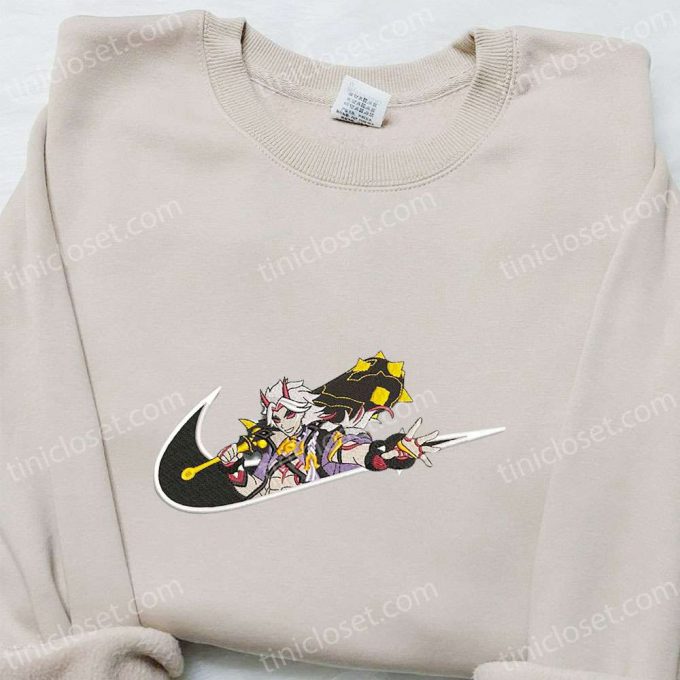 Arataki Itto X Swoosh Game Embroidered Hoodie: Nike-Inspired Shirt Perfect Family Gift Idea!