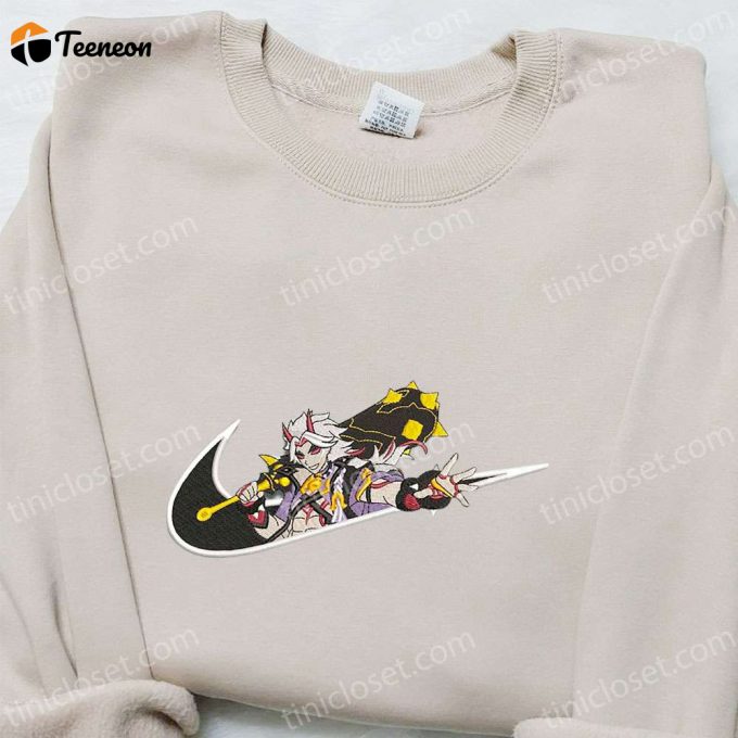 Arataki Itto X Swoosh Game Embroidered Hoodie: Nike-Inspired Shirt Perfect Family Gift Idea!