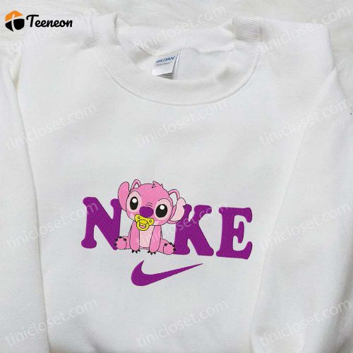 Baby Angel x Nike Cartoon Embroidered Sweatshirt: B Gift for Men Women Nike Inspired Shirt Perfect Birthday Gift Idea