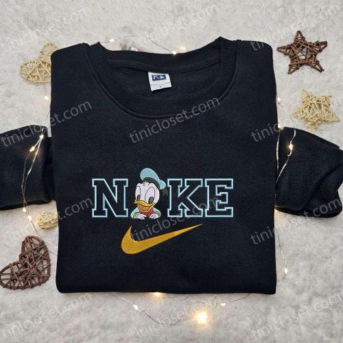 Baby Donald Duck x Nike Cartoon Embroidered Shirt – Custom B Gift for Men Women Gift Idea for Birthdays