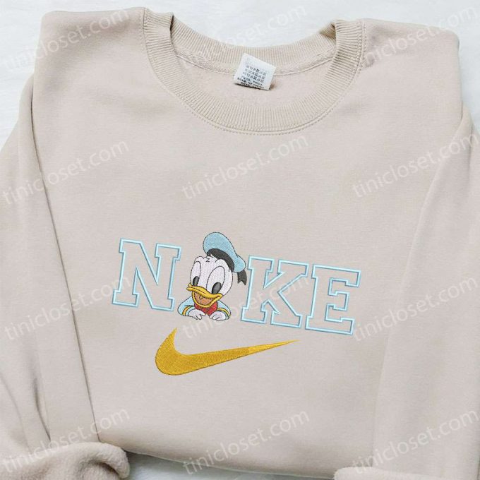 Baby Donald Duck X Nike Cartoon Embroidered Shirt – Custom B Gift For Men Women Gift Idea For Birthdays