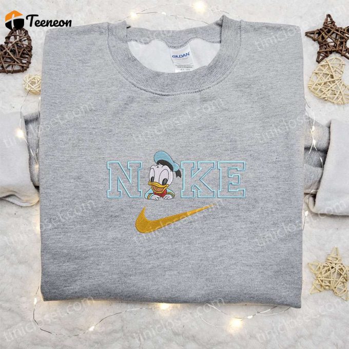 Baby Donald Duck X Nike Cartoon Embroidered Shirt – Custom B Gift For Men Women Gift Idea For Birthdays