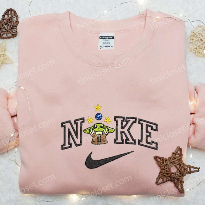 Baby Yoda X Nike Movie Embroidered Sweatshirt And T-Shirt: B Gift For Men Women Custom Birthday Gift Ideas