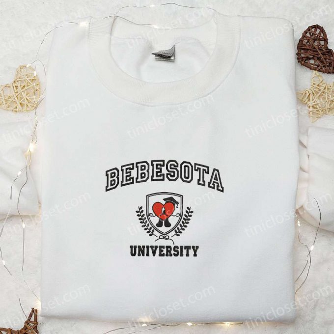 Bad Bunny Beb Gift For Men Women University Embroidered Sweatshirt – Back To School Shirt B Gift For Men Women Family Gift Ideas