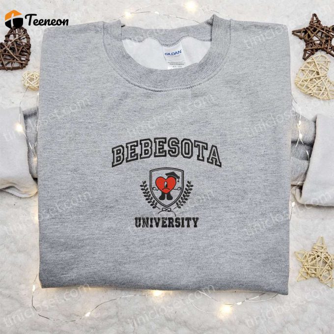 Bad Bunny Beb Gift For Men Women University Embroidered Sweatshirt – Back To School Shirt B Gift For Men Women Family Gift Ideas