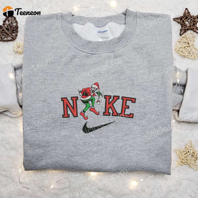 Bad Bunny Grinch Christmas X Nike Sweatshirt – Movie Embroidered Shirt &Amp;Amp; B Gift For Men Women Gift Ideas