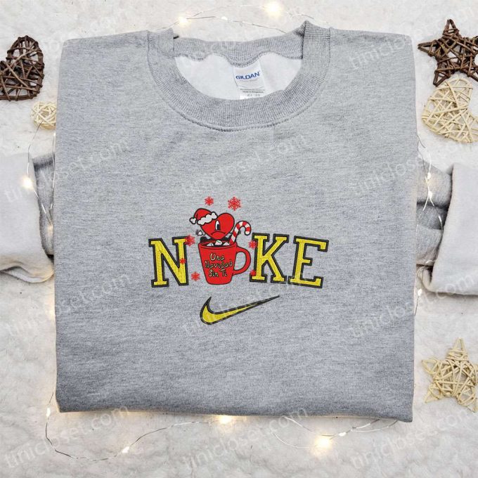 Bad Bunny Candy Cane Christmas X Nike Sweatshirt: Movie Embroidered Shirt &Amp; B Gift For Men Women Gift Ideas