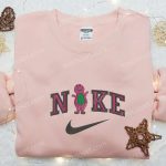 Barney x Nike Cartoon Embroidered Shirt – Fun & Stylish Barney and Friends Inspired Nike Shirt