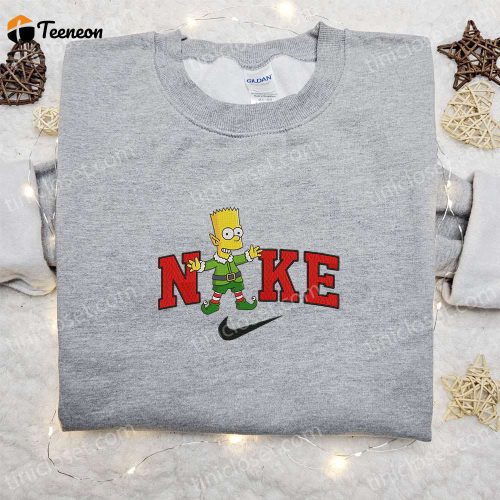 Bart Simpson on Elf x Nike Embroidered Sweatshirt: St Patrick’s Day Shirt B Gift for Men Women Family Gift Ideas