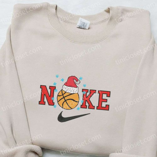 Nike Basketball Christmas Embroidered Sweatshirt – Cartoon Shirt Perfect Holiday Gift Ideas