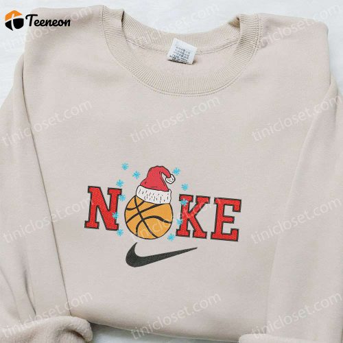 Nike Basketball Christmas Embroidered Sweatshirt – Cartoon Shirt Perfect Holiday Gift Ideas