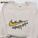 Batman x Swoosh Movie Embroidered Sweatshirt – B Gift for Men Women Gift for Family in DC Cinematic Universe