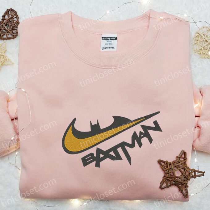 Batman X Swoosh Movie Embroidered Sweatshirt – B Gift For Men Women Gift For Family In Dc Cinematic Universe