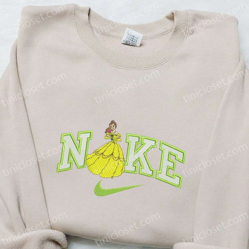 Cartoon Embroidered Nike Shirt: Perfect Family Gift Idea from Belle x Nike Collection