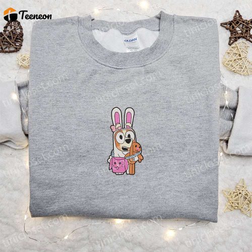 Bingo Easter Bluey Embroidered Shirt & Thanksgiving Hoodie – B Gift for Men Women Holiday Gift Ideas