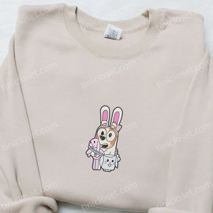 Bingo Easter Embroidered Shirt &Amp; Bluey Cartoon Hoodie – Perfect Thanksgiving Day Gift Ideas