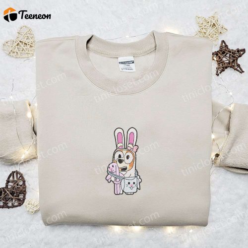 Bingo Easter Embroidered Shirt & Bluey Cartoon Hoodie – Perfect Thanksgiving Day Gift Ideas