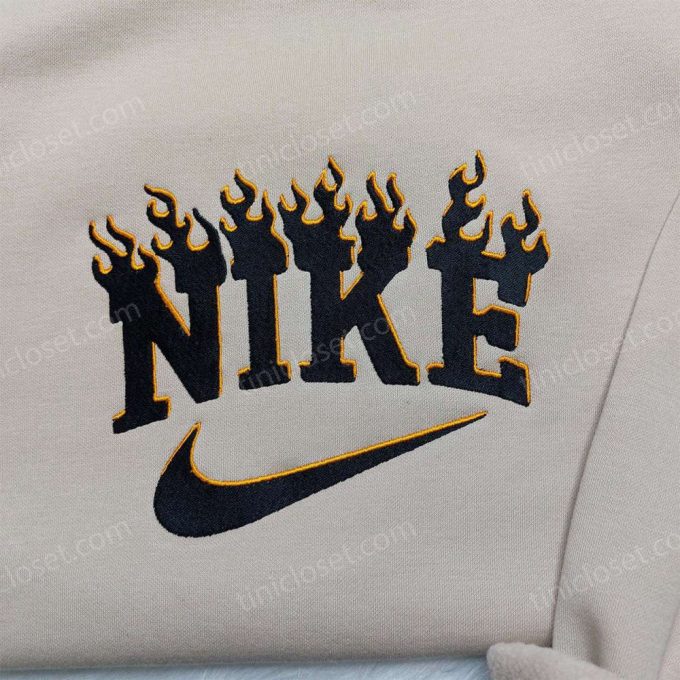 Shop The Stylish Black Flame Nike Embroidered Sweatshirt Hoodie &Amp; Shirt – Unique Nike Inspired Apparel