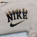 Shop the Stylish Black Flame Nike Embroidered Sweatshirt Hoodie & Shirt – Unique Nike Inspired Apparel