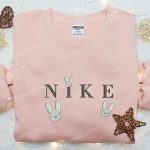 Bunny x Nike Embroidered Shirt: Animal Inspired Nike Shirt with Adorable Bunny D Gift for Men Women