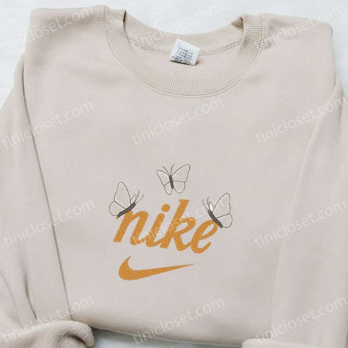 Stylish Butterflies X Nike Embroidered Sweatshirt &Amp; Animal Shirt – Perfect Family Gift Ideas