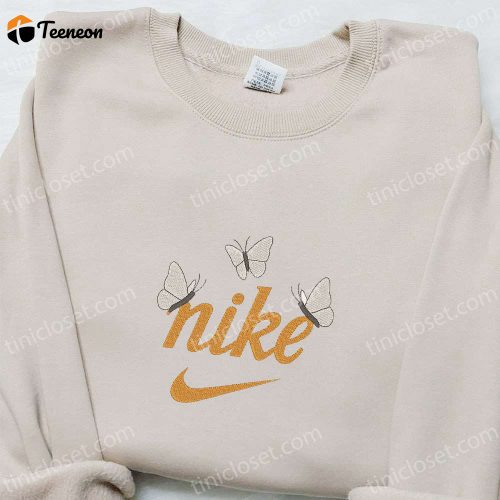 Stylish Butterflies x Nike Embroidered Sweatshirt & Animal Shirt – Perfect Family Gift Ideas