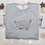 Butterfly x Nike Animal Embroidered Shirt: Custom B Gift for Men Women Birthday Gift Ideas for Nike Fans