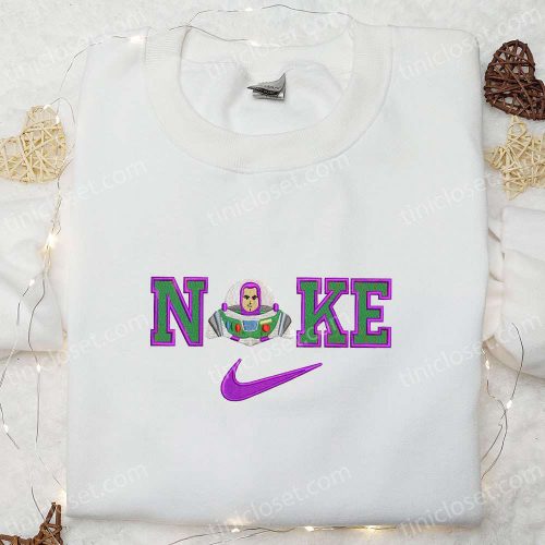 Buzz Lightyear x Nike Cartoon Embroidered Shirt – Toy Story & Nike Inspired D Gift for Men Women