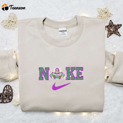 Buzz Lightyear x Nike Cartoon Embroidered Shirt – Toy Story & Nike Inspired D Gift for Men Women