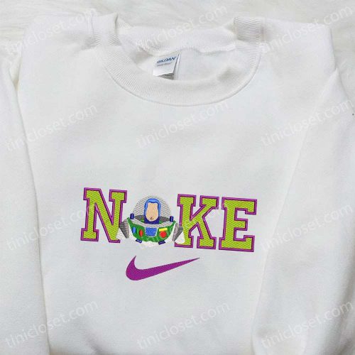 Disney Characters Embroidered Sweatshirt: Buzz Lightyear x Nike Cartoon Shirt Perfect Family Gift Ideas