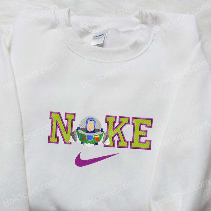 Disney Characters Embroidered Sweatshirt: Buzz Lightyear X Nike Cartoon Shirt Perfect Family Gift Ideas