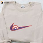 Captain America x Swoosh Movie Embroidered Sweatshirt – Marvel Universe Hoodie B Gift for Men Women Birthday Gift for Family