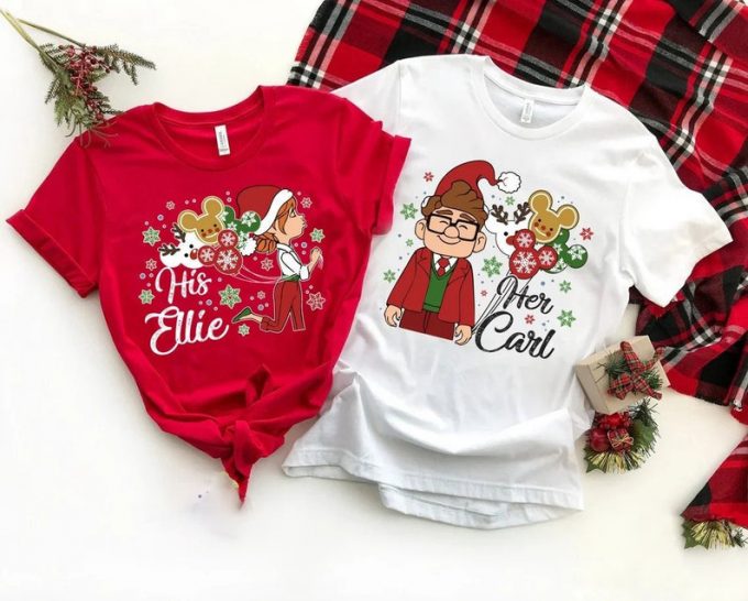 Spread Christmas Cheer With Carl And Ellie Shirt – Festive Holiday Apparel For Disney Pixar Fans