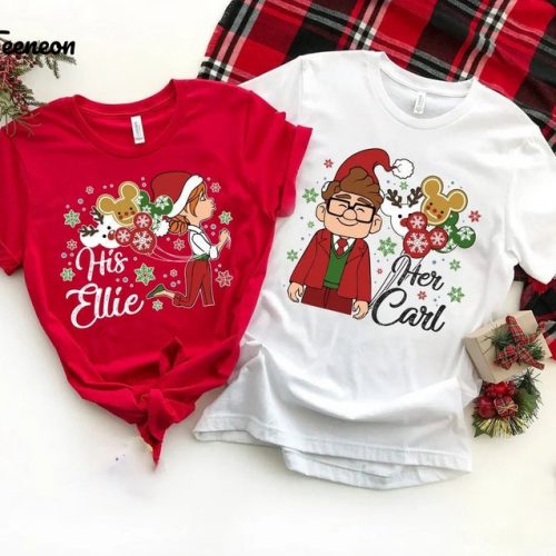 Spread Christmas Cheer with Carl and Ellie Shirt – Festive Holiday Apparel for Disney Pixar Fans