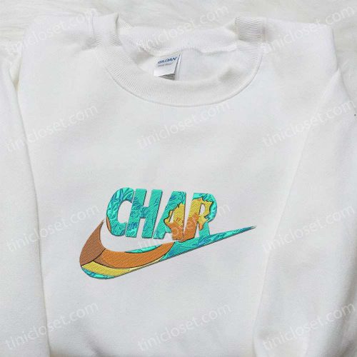 Charizard Pokemon x Swoosh Anime Hoodie – Cool Embroidered Clothing Perfect Family Gift