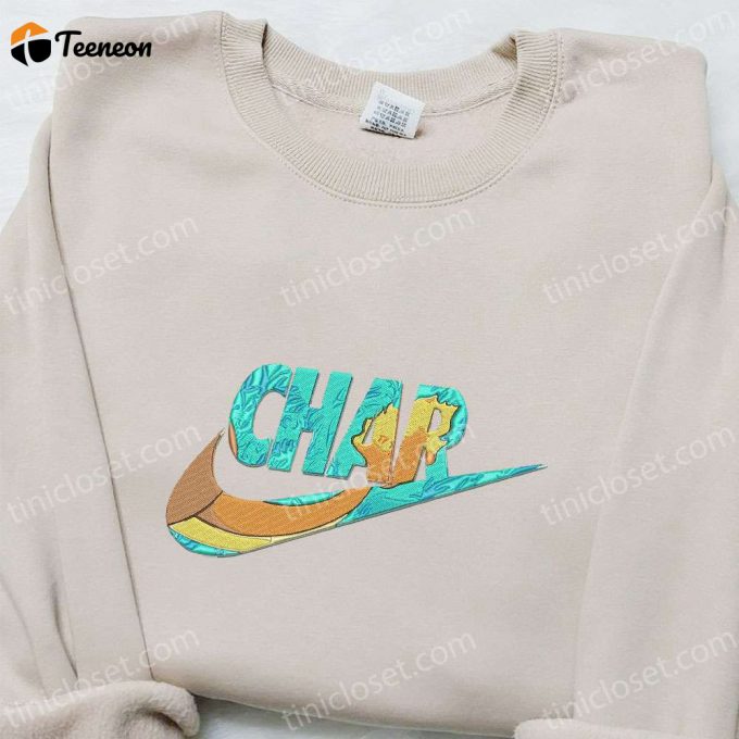 Charizard Pokemon X Swoosh Anime Hoodie – Cool Embroidered Clothing Perfect Family Gift