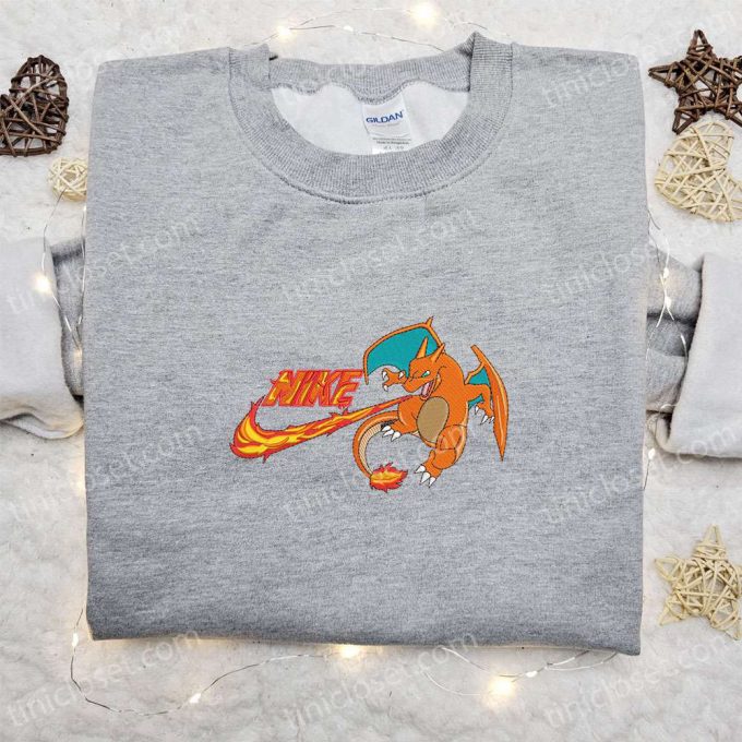 Charizard X Nike Anime Hoodie &Amp; Pokemon Shirt: B Gift For Men Women Family Gift Ideas Embroidered Collection