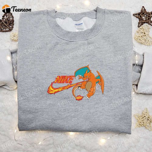 Charizard x Nike Anime Hoodie & Pokemon Shirt: B Gift for Men Women Family Gift Ideas Embroidered Collection