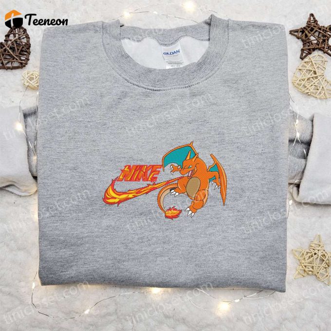 Charizard X Nike Anime Hoodie &Amp;Amp; Pokemon Shirt: B Gift For Men Women Family Gift Ideas Embroidered Collection