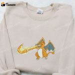 Charizard x Swoosh Anime Embroidered Hoodie – Cool Anime Clothing Perfect Family Gift Idea