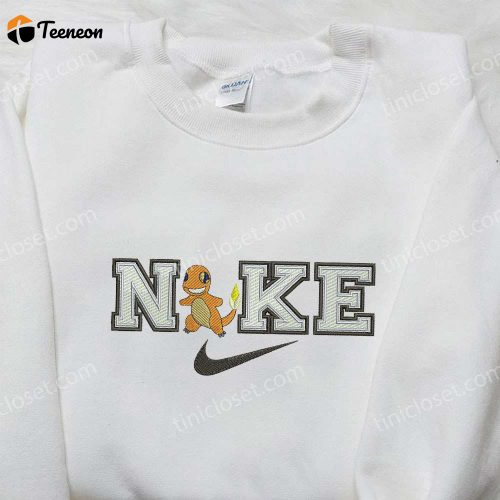 Charmander x Nike Swoosh Embroidered Shirt – Pokemon & Custom Nike Tee