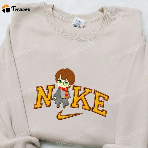 Chibi Harry Potter x Nike Movie Embroidered Tshirt: B Gift for Men Women Nike Inspired Shirt Perfect Birthday Gift Idea