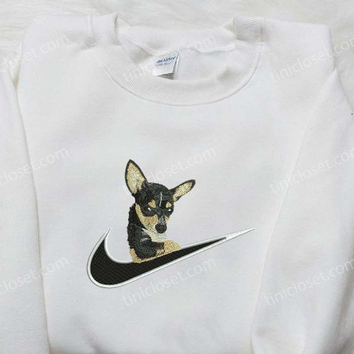 Chihuahua x Nike Swoosh Embroidered Shirt – Animal & Custom Nike Embroidery