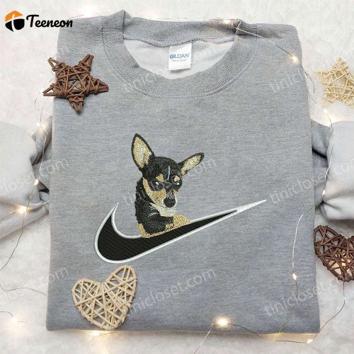 Chihuahua x Nike Swoosh Embroidered Shirt – Animal & Custom Nike Embroidery